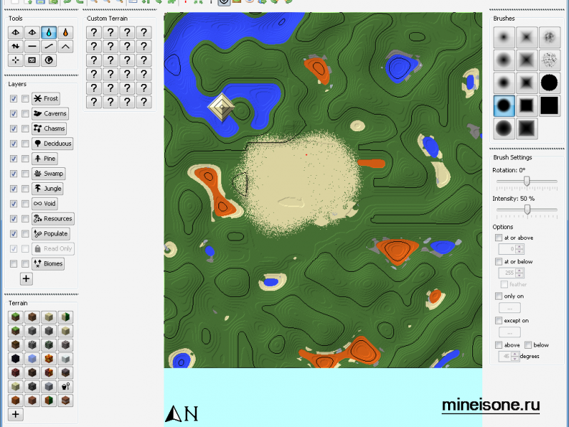 WorldPainter программа для создания карт для Minecraft