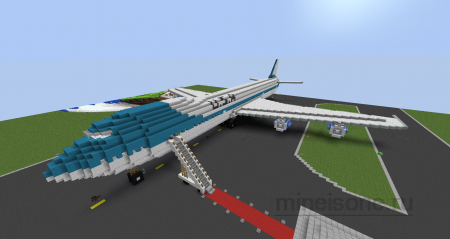 Карта с самолетом Minecraft