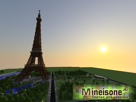 Эйфелевая башня в игре Minecraft картинка