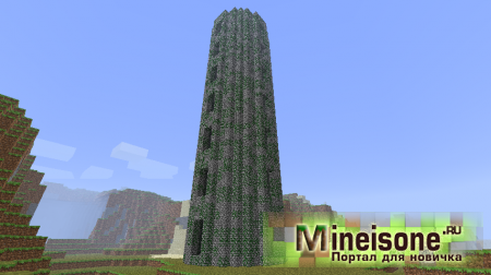 Пример генерации башен в Minecraft