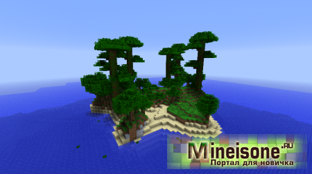 Красивый остров в игре Minecraft