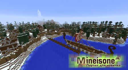 Красивая деревня викингов в Minecraft